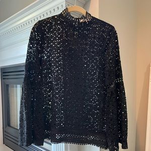 Black lace long sleeve shirt